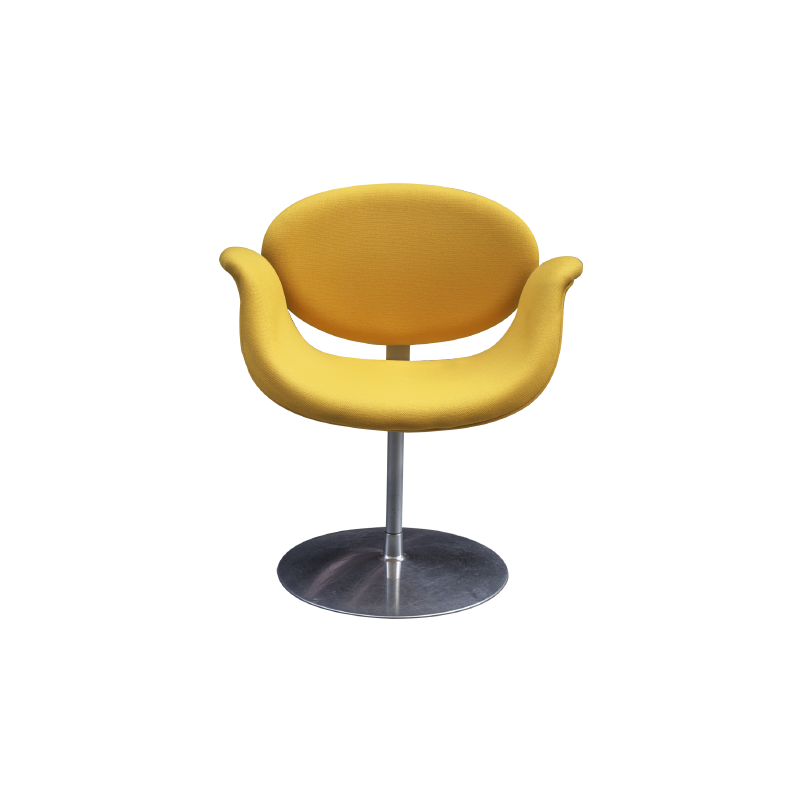 Vintage yellow "Tulip" armchair by Pierre Paulin - 1960s