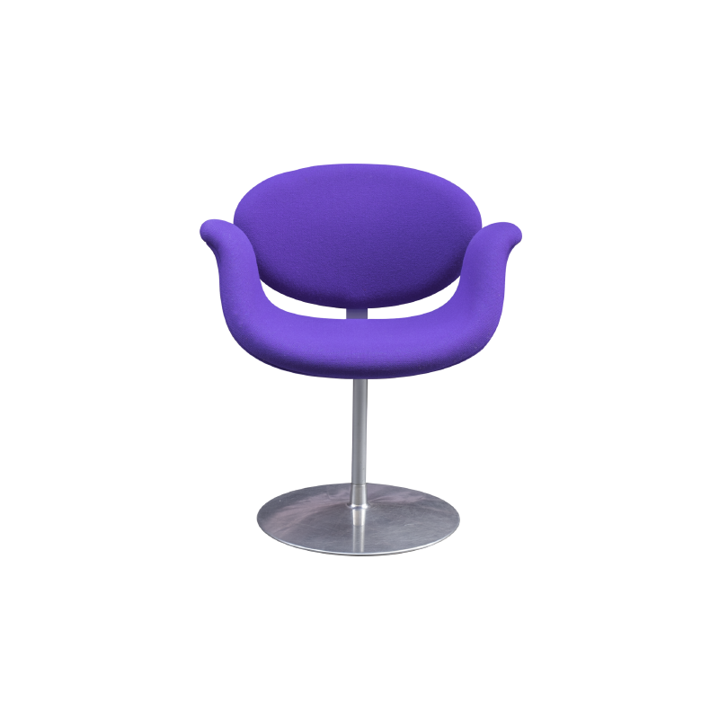 Vintage purple "Tulip" armchair by Pierre Paulin - 1960s