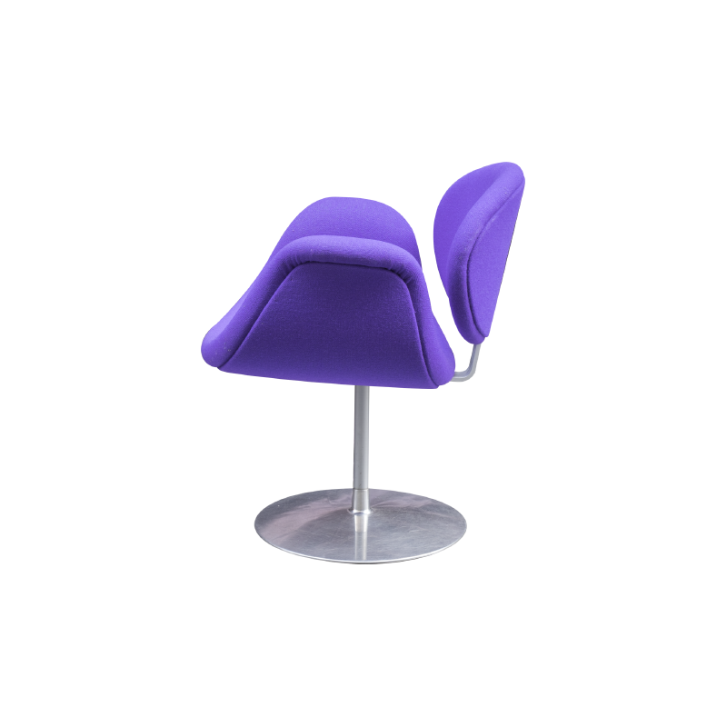 Fauteuil vintage "Tulipe" violet de Pierre Paulin - 1960