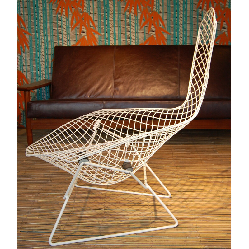 Vintage white "Bird" armchair, Harry BERTOIA - 1961