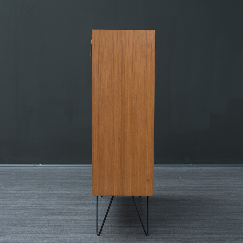 Vintage small cabinet in glass and walnut - 1960s