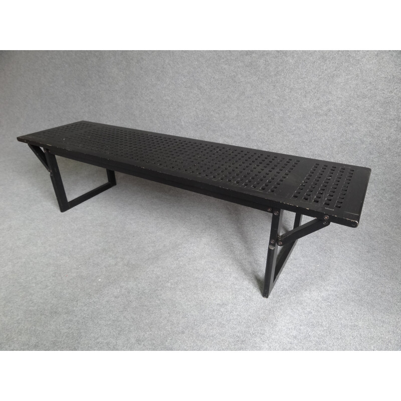 Table basse en bois laqué noir - années 70