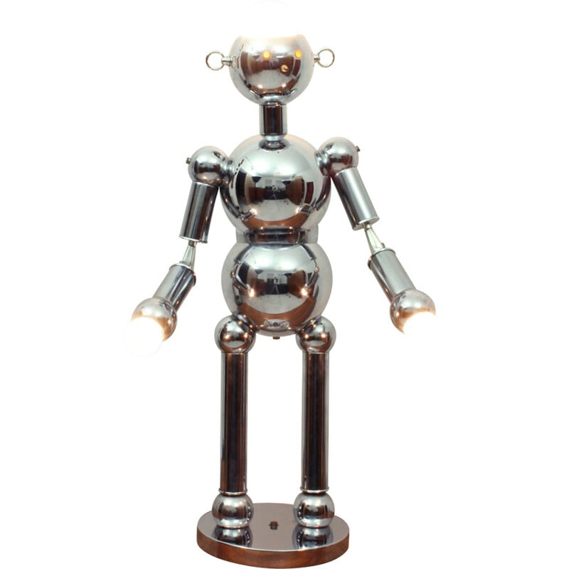 Italian Chrome Robot Floor & Table Lamp from Torino Lamps Co. - 1960s