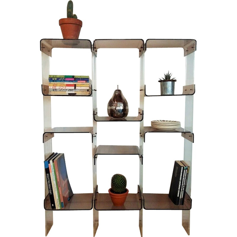 Vintage French Plexiglas Bookshelf - 1970s.