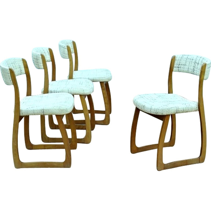Suite de 4 chaises luges vintage - 1960