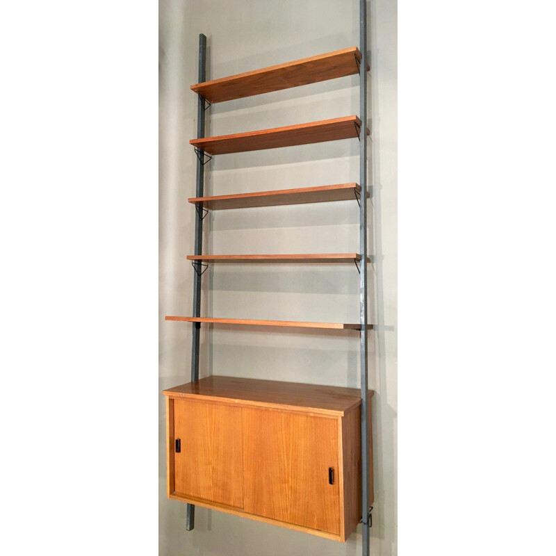 Vintage Modular shelf in teak and metal - 1950s