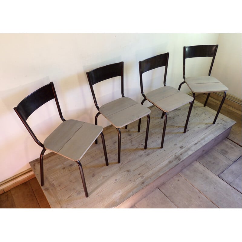 Set of 4 industrial style chairs - 1960s