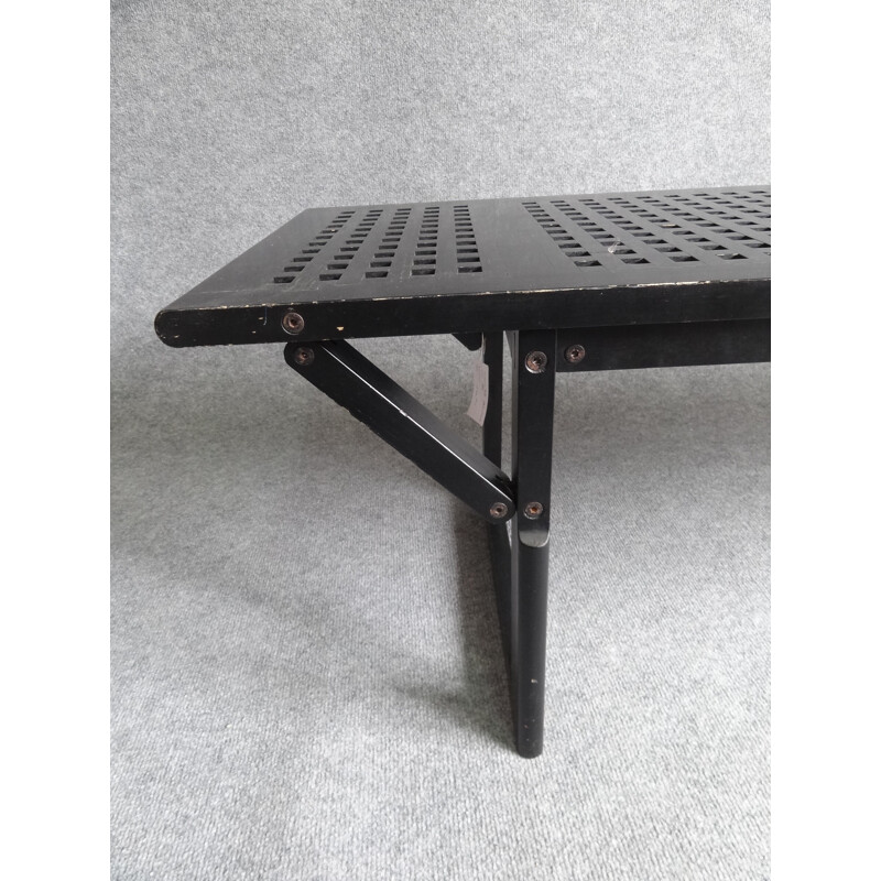 Table basse en bois laqué noir - années 70
