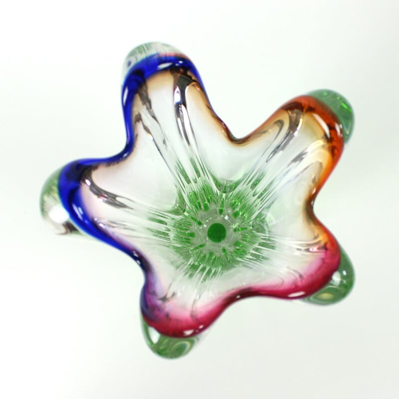 Art Glass Vase by Josef Hospodka for Sklarny Chribska - 1960