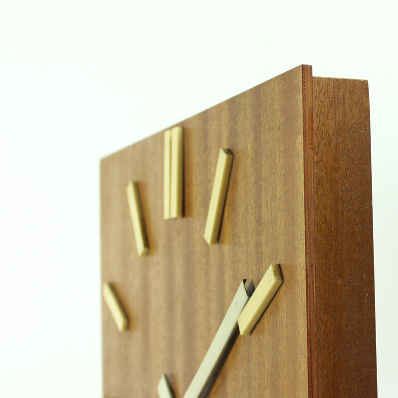 Wooden Pragotron Clock Type PPH 410 - 1970s