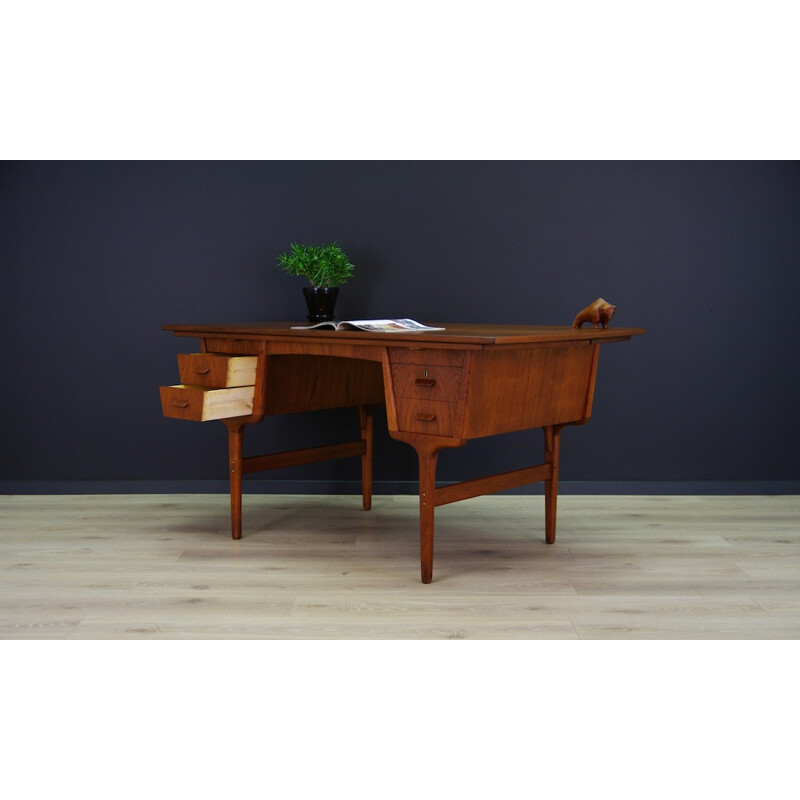 Bureau de rédaction en teck Vintage Scandinave - 1970