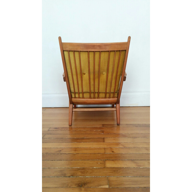 Scandinavian vintage green-yellow armchair - 1960s