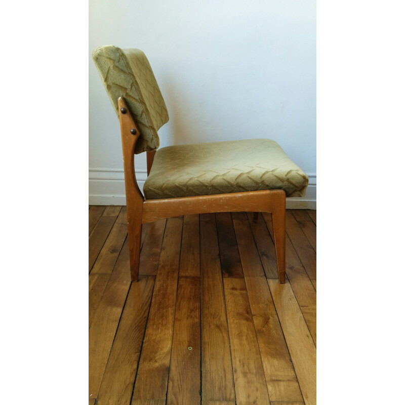 Pair of green Scandinavian low chairs - 1970s