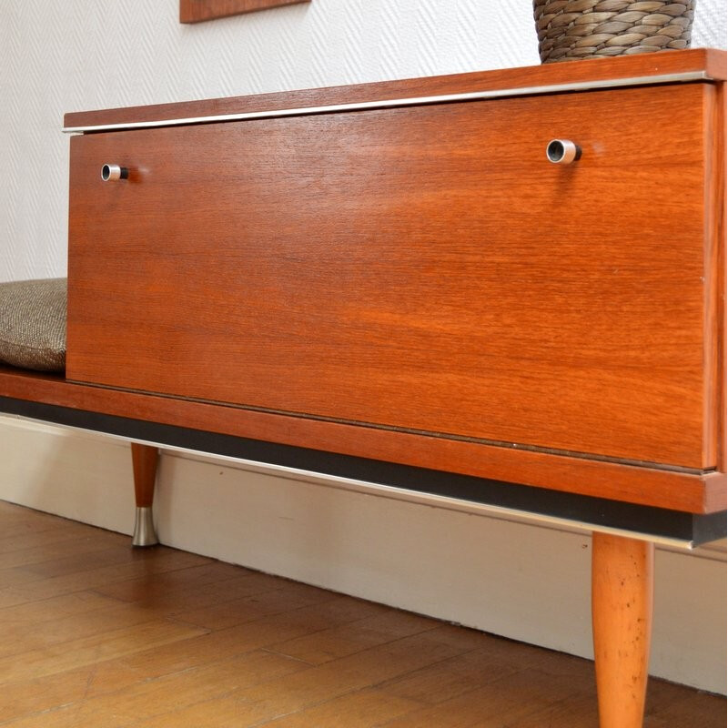 Small mid-century side cabinet with mirror - 1960s