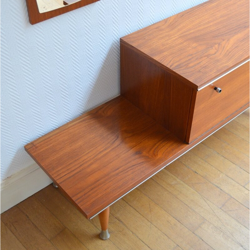 Small mid-century side cabinet with mirror - 1960s