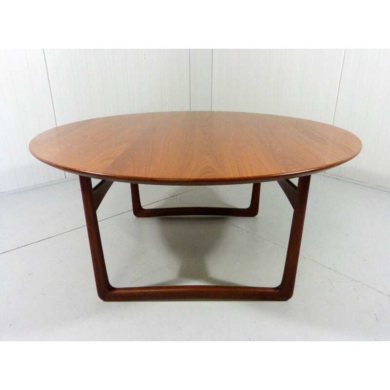 Table basse ronde en teck par Peter Hvidt & Orla Mølgaard-Nielsen - 1960