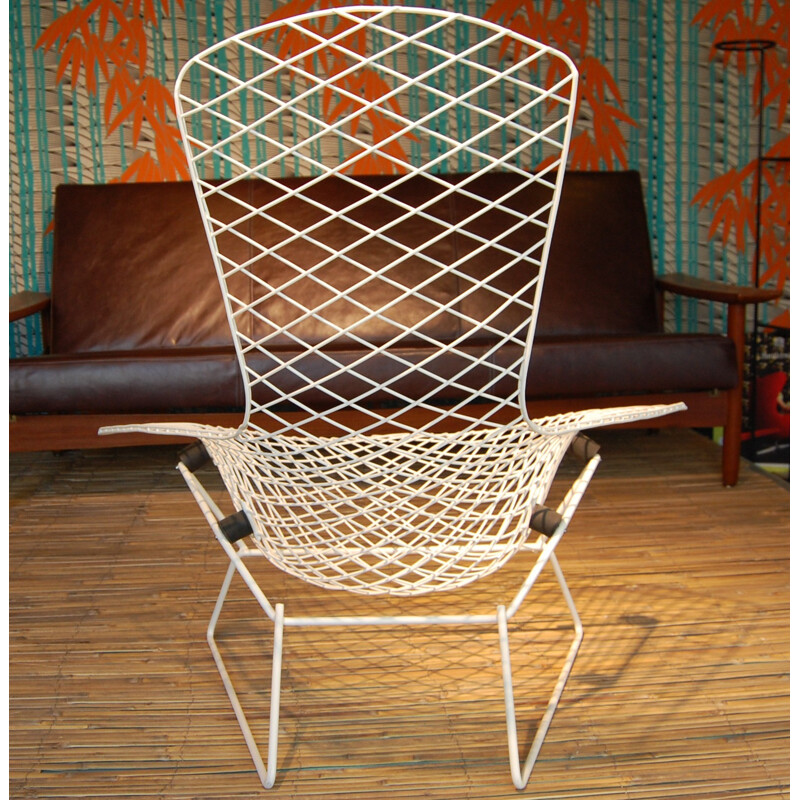 Vintage white "Bird" armchair, Harry BERTOIA - 1961