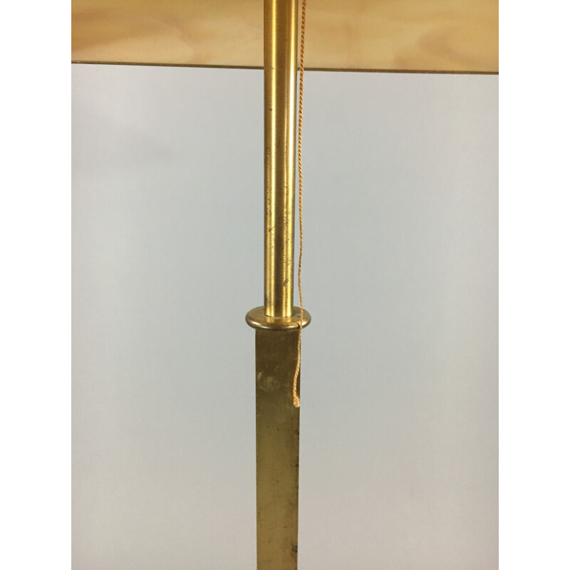 Vintage Brass and opaline floor lamp - 1970s