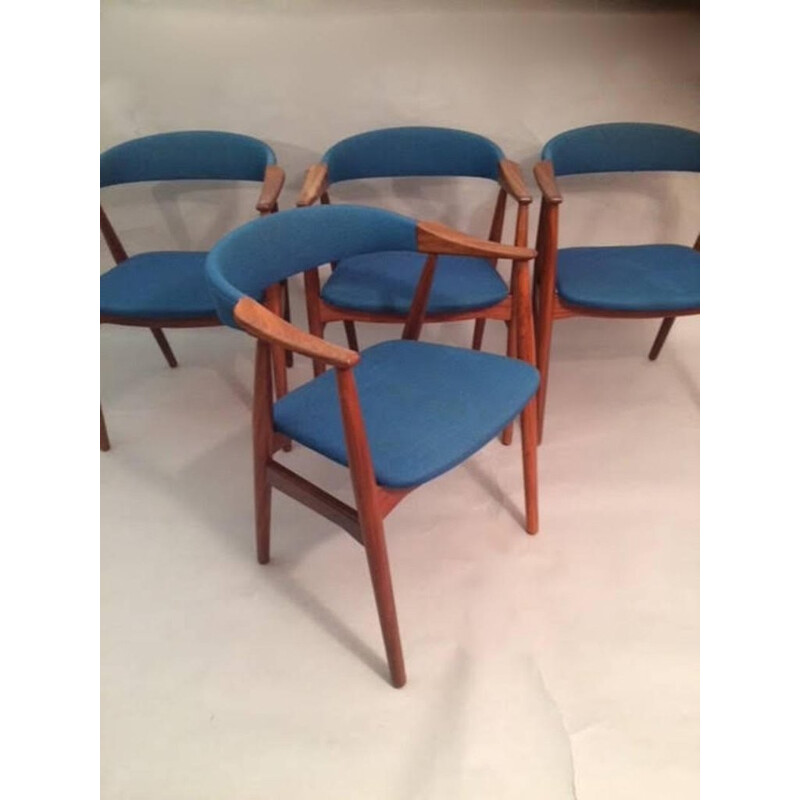 Set of 4 model 213 armchairs by TH Harlev for Farstrup Mobler - 1950s