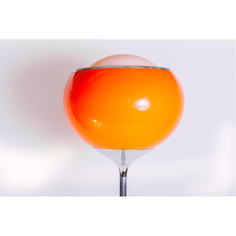 Lampadaire vintage orange par Harvey Guzzini pour Meblo - 1960