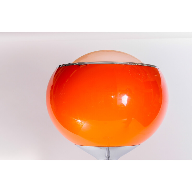 Lampadaire vintage orange par Harvey Guzzini pour Meblo - 1960