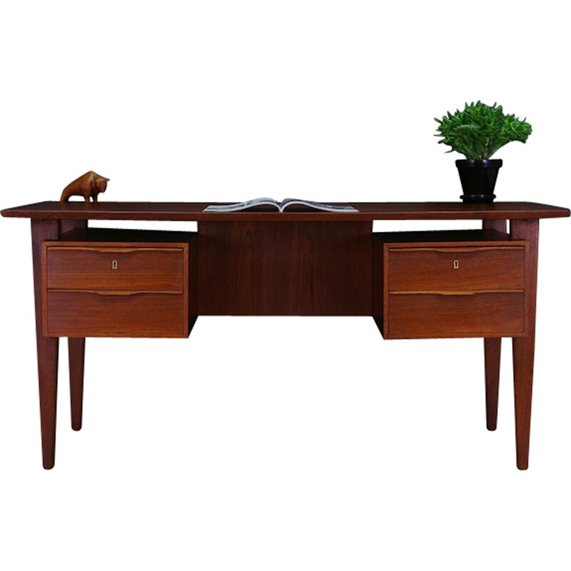 Classic Writing Desk Danish Design Teak Original - 1960s