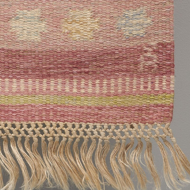 Vintage Röllakan Swedish rug in wool - 1950s