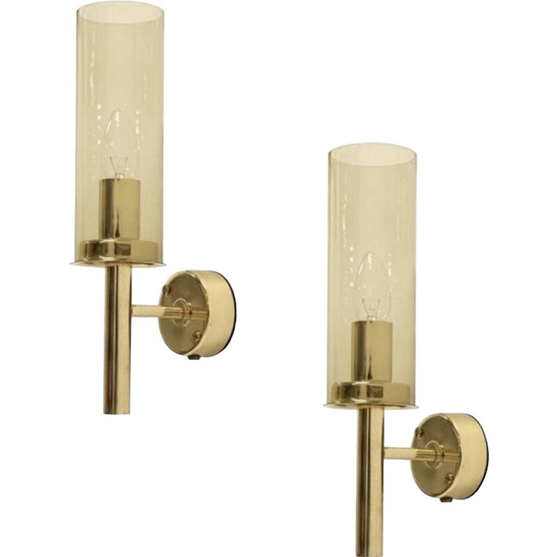 Vintage brass wall lamps model V-169 by Hans Agne Jacobson for Hans-Agne Jakobsson AB, 1960