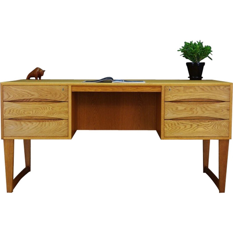 Vintage Danish desk in ashwood - 1970s