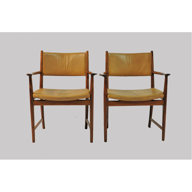 Pair of vintage rosewood armchairs by Kai Lyngfeldt Larsen for Soren Willadsen, Denmark 1960