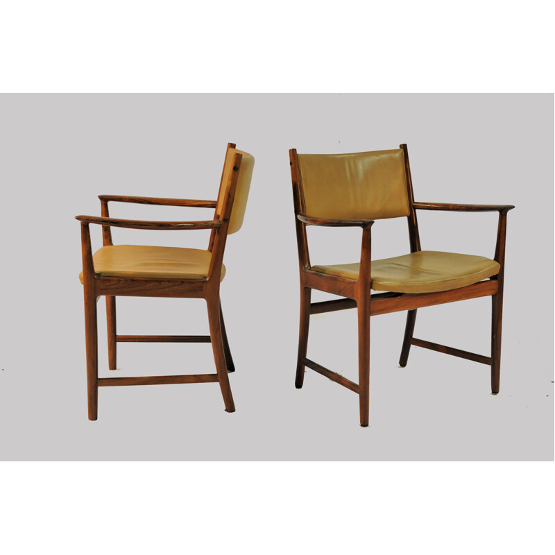 Paar vintage rozenhouten fauteuils van Kai Lyngfeldt Larsen voor Soren Willadsen, Denemarken 1960