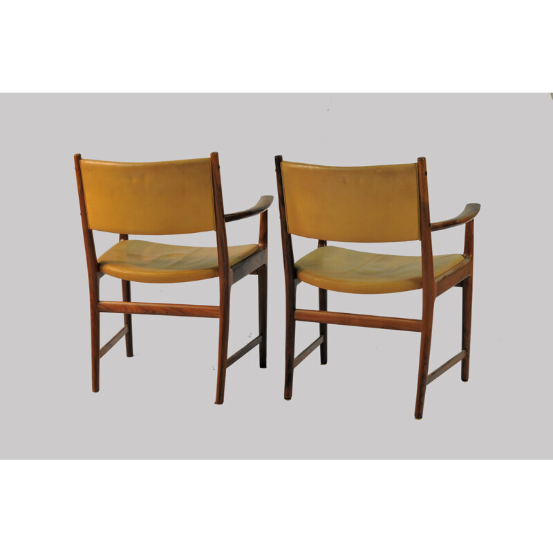 Pair of vintage rosewood armchairs by Kai Lyngfeldt Larsen for Soren Willadsen, Denmark 1960