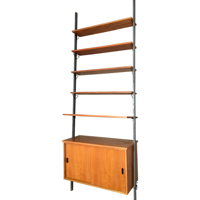 Vintage Modular shelf in teak and metal - 1950s