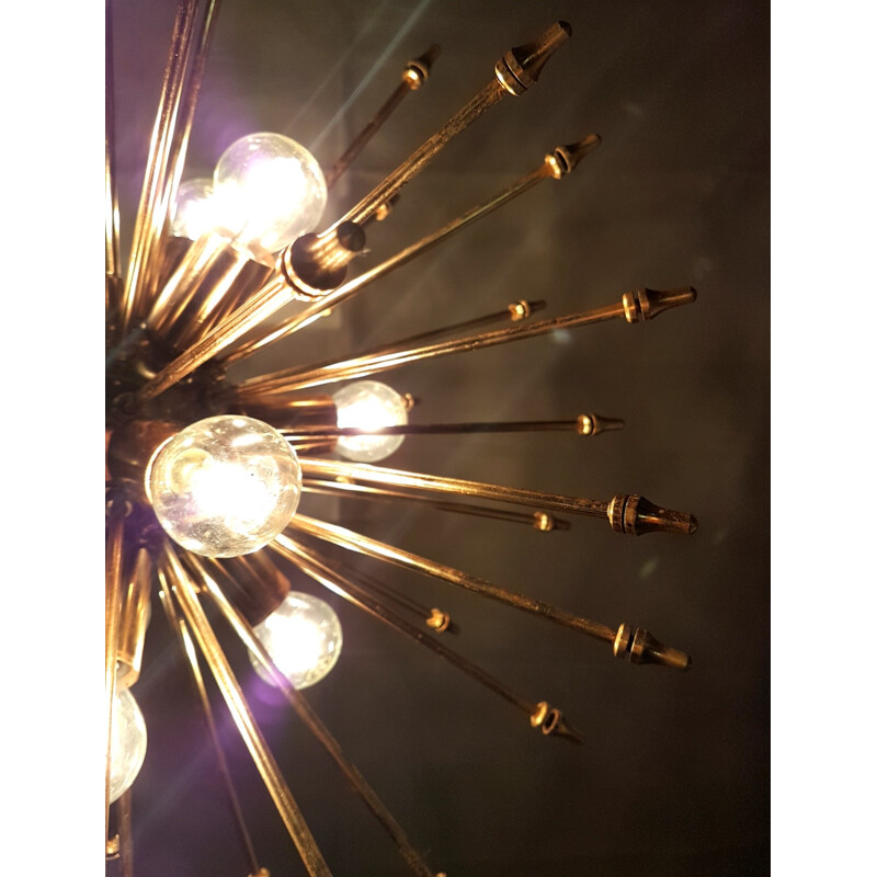 Mid-century brass sputnik chandelier - 1960s