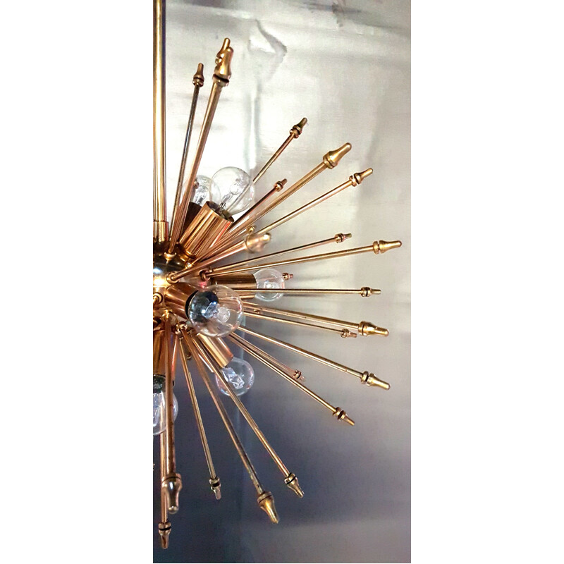 Mid-century brass sputnik chandelier - 1960s