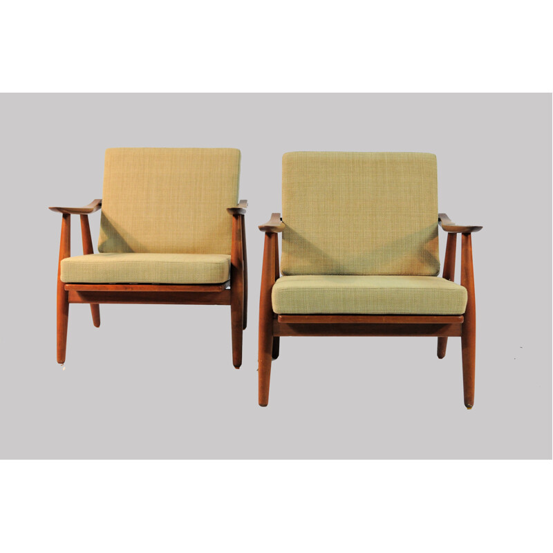 Pair of armachairs, model 240 by H.J. Wegner for GETAMA - 1950s