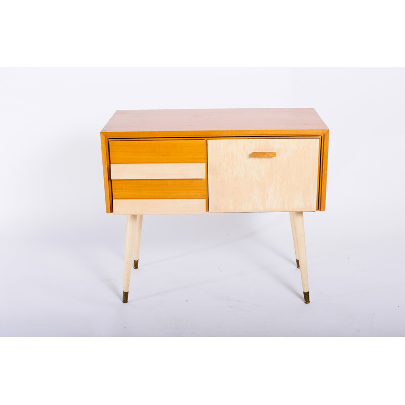 Small vintage cabinet on brass feet - 1960s