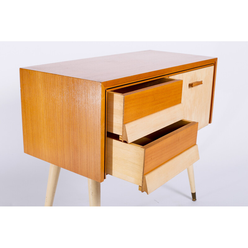 Small vintage cabinet on brass feet - 1960s