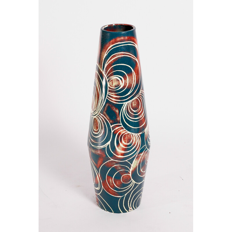 Enameled steel vase - 1960s