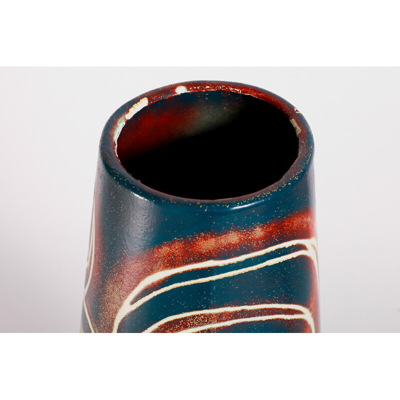 Enameled steel vase - 1960s