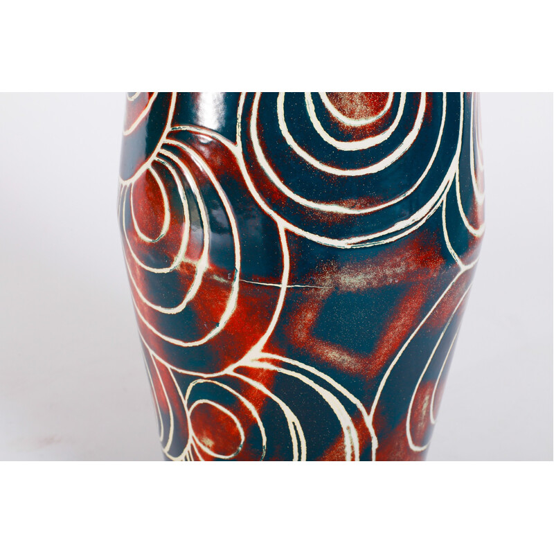 Enameled steel vase - 1960s