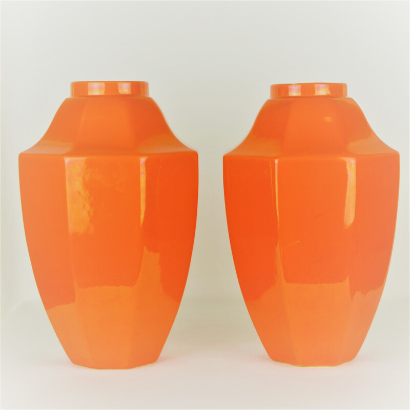 Set of 2 ceramic vases by Boch for La Louvière - 1930s 