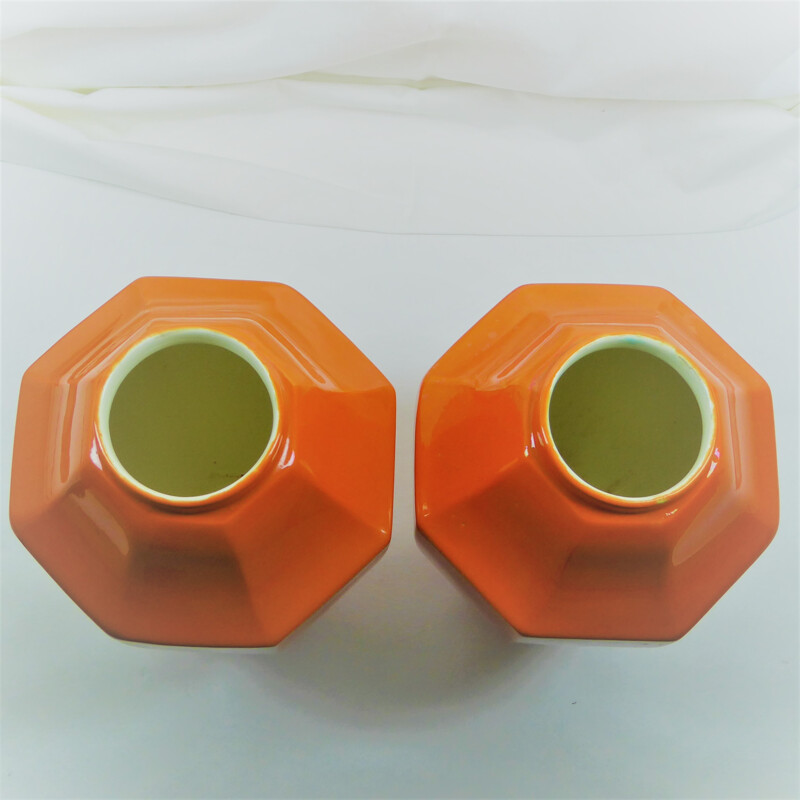 Set of 2 ceramic vases by Boch for La Louvière - 1930s 