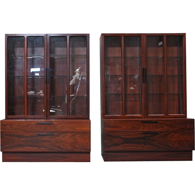 Pair of Vintage Rosewood Cabinets by Ib Kofod Larsen for Faarup Møbelfabrik - 1960s