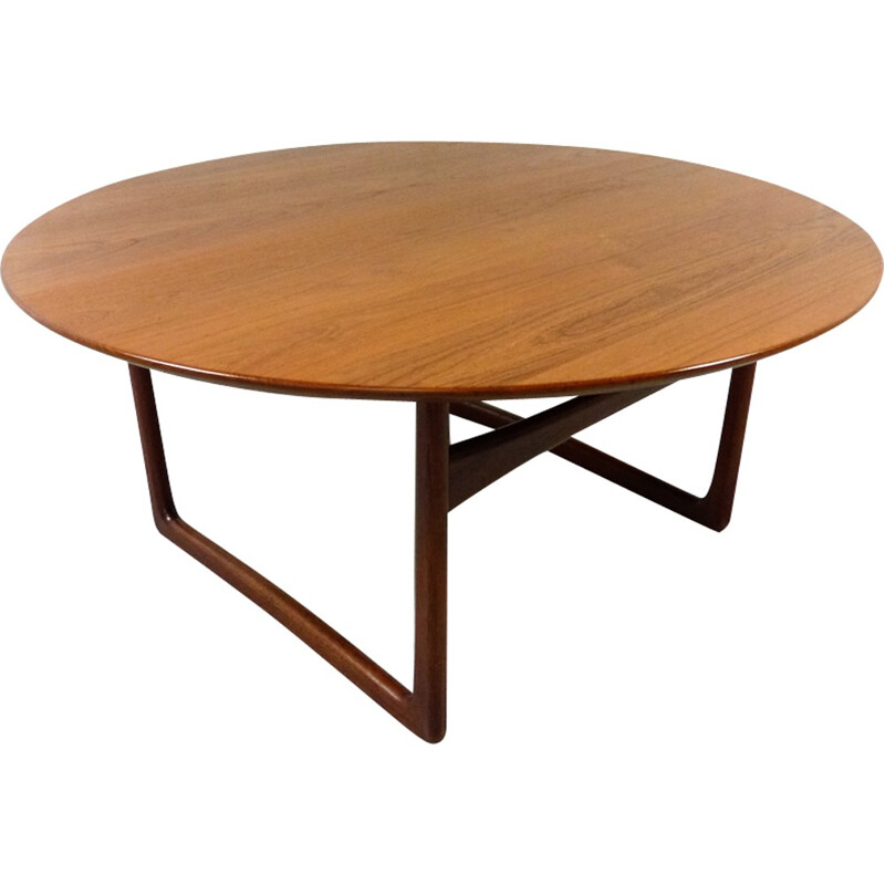 Round teak coffee table by Peter Hvidt & Orla Mølgaard-Nielsen - 1950s