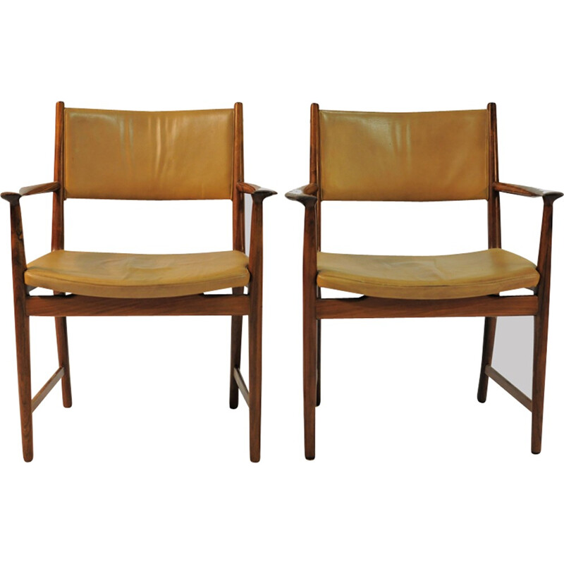 Pair of vintage rosewood armchairs by Kai Lyngfeldt Larsen for Soren Willadsen, Denmark 1960