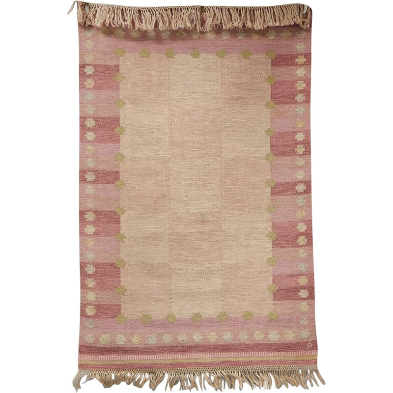 Vintage Röllakan Swedish rug in wool - 1950s