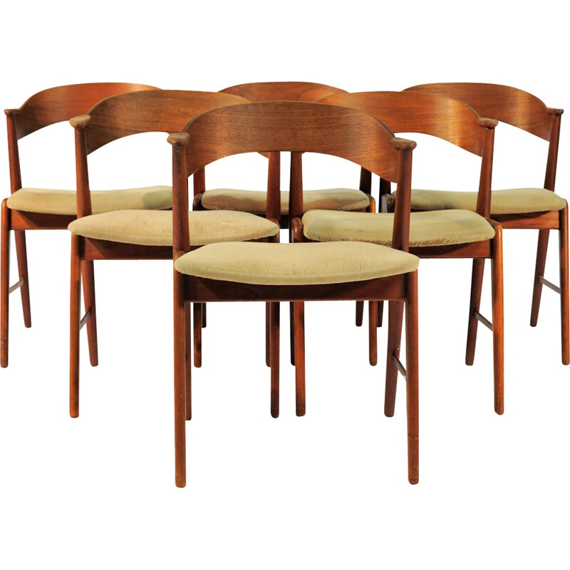 Set of 6 Teak Dining Chairs,  Model 32 by Kai Kristiansen - 1960s 