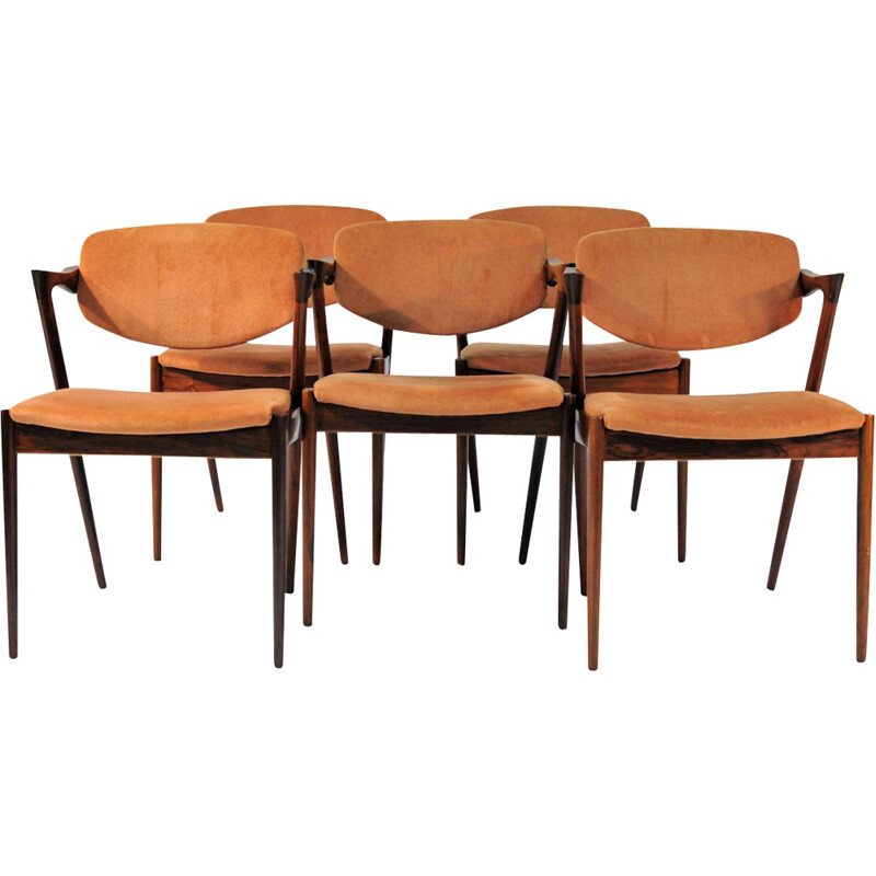 set of 6 Dining Chair, Model 42 in Rosewood by Kai Kristiansen - 1960s