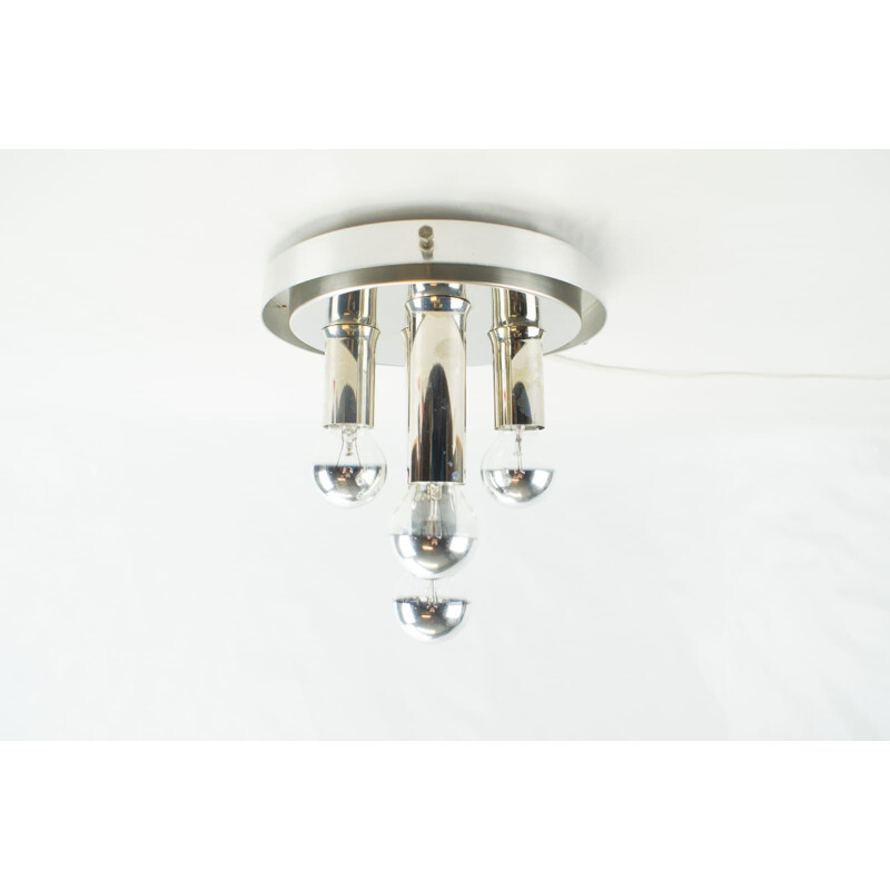 Space Age Chrome Flush Mount - 1960s